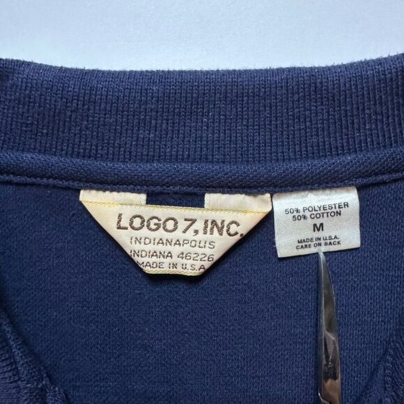 Super Bowl XXI Navy Polo Shirt 80's Vintage 1987 Super Bowl embroidered LOGO 7 - Picture 3 of 6